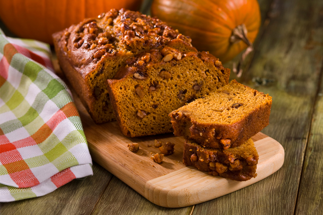Pan de calabaza con nuez y manzana